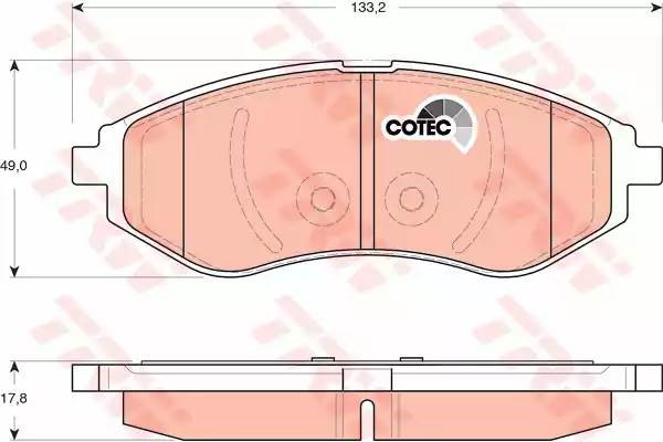 Колодки тормозные CHEVROLET Aveo передние (4шт.) TRW GDB3330 TRW