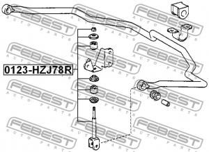 Тяга стабилизатора задняя TOYOTA LAND CRUISER 100 HDJ101/UZJ100 1998-2007 0123-H 0123-HZJ78R FEBEST