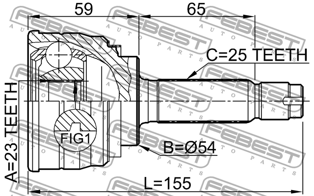 ШРУС наружный MITSUBISHI Galant комплект FEBEST 0410-003 FEBEST