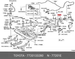 патрубки топливного бака !\Toyota Camry 77201-33280 TOYOTA