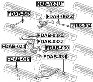 Сайлентблок FORD Explorer задней цапфы FEBEST FDAB-034 FEBEST