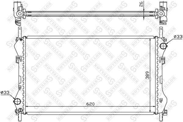 радиатор системы охлаждения! без AC\ Ford Transit 2.4D/TD 00> 10-25132-SX STELLOX