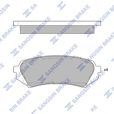 Колодки тормозные TOYOTA Land Cruiser 100 (98-07) LEXUS LX470 (98-07) задние (4ш SP1380 SANGSIN