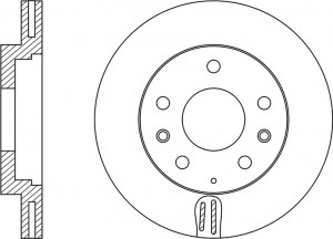Диск тормозной MAZDA 6 (02-07),323 (98-04),626 (98-02) передний (1шт.) NIBK RN1513 NIBK
