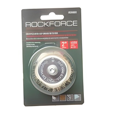 Кордщетка для дрели "чашка" 50мм витая латунь в блистере ROCKFORCE RFBCR002 ROCK FORCE