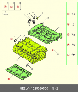 Прокладка головки блока GEELY Coolray OE 1025029500 GEELY
