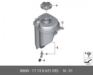 Бачок расширительный BMW X5,X6 (E70,E71) (08-) OE 17 13 8 621 092 BMW