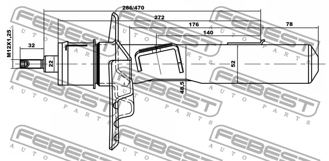 Амортизатор передний FORD MONDEO 07-14 (компл-2шт) 21110-007F-KIT 21110-007F-KIT FEBEST