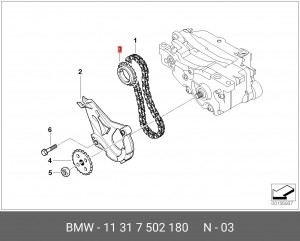 звездочка коленвала!\ BMW E46/87/90 all 01> 11 31 7 502 180 BMW