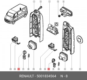 Патрон лампы указателя поворота RVI Premium 5001834564 RENAULT
