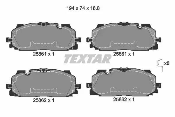 Колодки тормозные AUDI A4 (08-) передние (4шт.) TEXTAR 2586101 TEXTAR