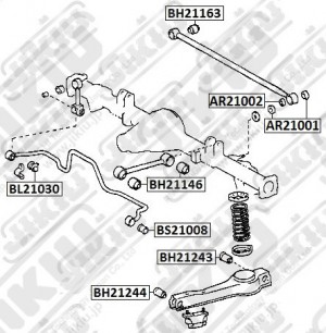 Втулка задней  подвески TOYOTA HIACE 89-04 AR21001 AR21001 JIKIU