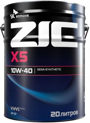 Масло моторное ZIC X5 SP 10W40 п/синт.20л 192622 ZIC