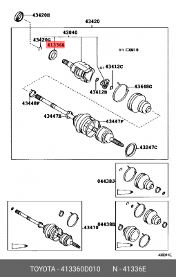 Сальник привода 41336-0D010 41336-0D010 TOYOTA
