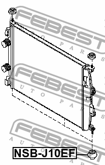 Втулка крепления радиатора NISSAN QASHQAI J10E 2006-2013 NSB-J10EF NSB-J10EF FEBEST