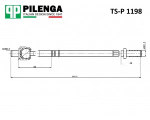 Рулевая тяга IVECO DAILY для рейки ZF 16x18 500306763 TS-P1198 TSP1198 PILENGA