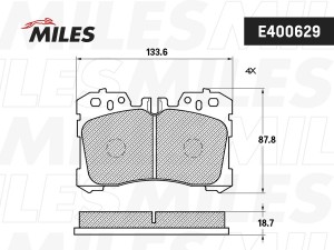 Колодки тормозные передние (Смесь Low-Metallic) LEXUS LS460-600 06- (TRW GDB3473 E400629 MILES