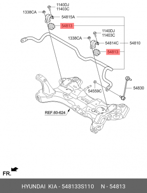 втулка стабилизатора пер.!\ Kia Sorento/Ceed, Hyundai Santa Fe/Tucson/i20/Creta 548133S110 HYUNDAI