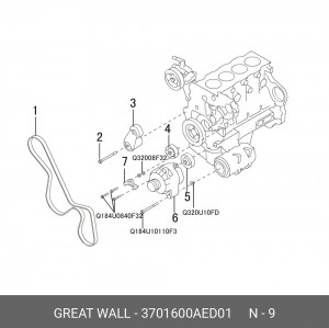 Ролик приводного ремня GREAT WALL Hover H6 HAVAL H8,H9 обводной OE 3701600AED01 GREAT WALL