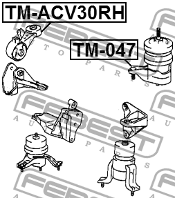 Опора двигателя TM-ACV30RH TM-ACV30RH FEBEST