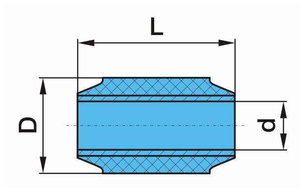 Сайлентблок BPW ROR полурессоры (30х60х102) резина-металл OE 0203160600 BPW