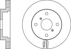 Диск тормозной TOYOTA Caldina (92-02) передний (1шт.) NIBK RN1484 NIBK
