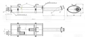 Глушитель ГАЗ 33023 "Бизнес" дв. УМЗ А274,А275 Евро-4,5 основной с хомутами "TRI EMM 0315 TRIALLI