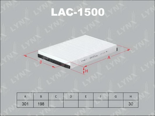 Фильтр салонный подходит для OPEL Astra G/Astra G Саbrio/Соuрe 98-09/Astra H / A LAC-1500 LYNXAUTO