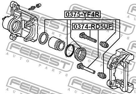 Ремкомплект суппорта HONDA Pilot тормозного заднего FEBEST 0375-YF4R FEBEST