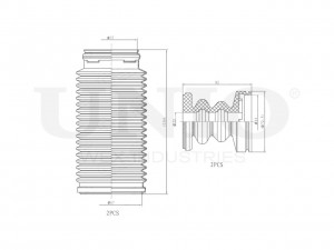 Комплект пыльник и отбойник (2 шт.) DUC-50034 UNIO