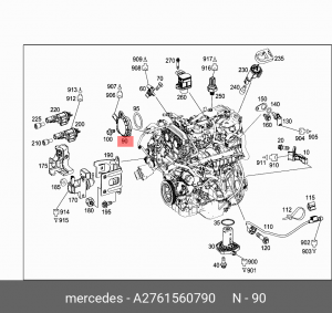 Датчик положения распредвала MERCEDES Benz (09-) OE A 276 156 07 90 MERCEDES BENZ
