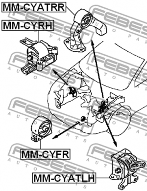 Опора двигателя правая (гидравл) MITSUBISHI LANCER CY,CZ# 2007.03- MM-CYRH MM-CYRH FEBEST