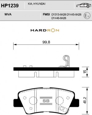 Колодки тормозные HYUNDAI Sonata NF (04-),Tucson (08-) KIA Sportage (08-) зад (4 HP1239 SANGSIN