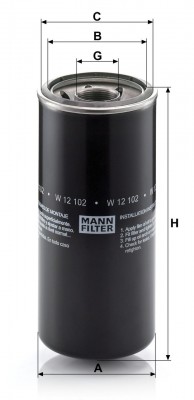 Фильтр масляный W 12 102 MANN FILTER