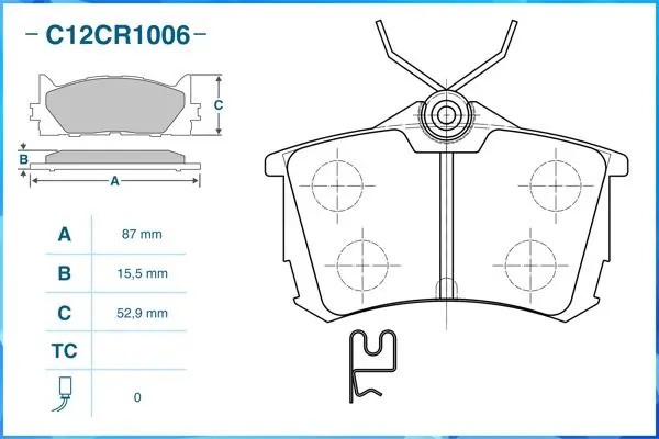 Тормозные колодки задние Low Metallic C12CR1006 C12CR1006 CWORKS