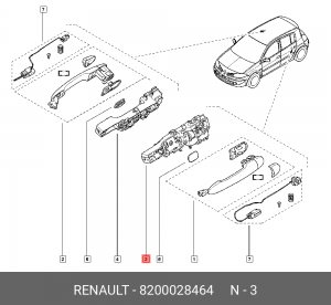 РУЧКА ДВЕРИ КОД 8200028464 8200028464 RENAULT