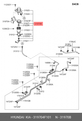 Фильтр топливный HYUNDAI Porter 2 (09-) в сборе OE 319704F101 HYUNDAI KIA