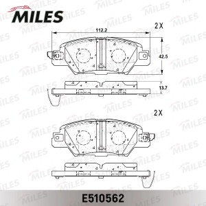 Колодки тормозные задние (Смесь CERAMIC серия PRO) MAZDA CX-5 14- (TRW GDB2163)  E510562 MILES