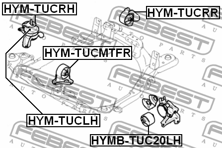 Опора двигателя передняя HYUNDAI TUCSON 2004-2010 HYM-TUCMTFR HYM-TUCMTFR FEBEST