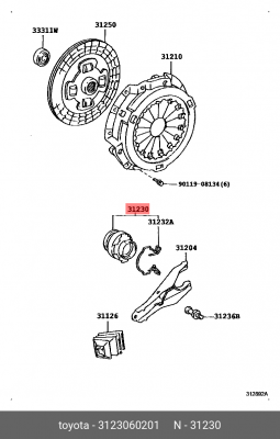 ВЫЖИМНОЙ ПОДШИПНИК 31230-60201 31230-60201 TOYOTA