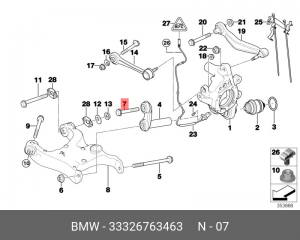 болт подвески!\ BMW All 33 32 6 763 463 BMW