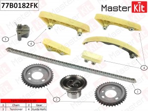 Комплект цепи ГРМ FORD Transit/Mondeo 2.0 TDDi D5BA/SDBA/F3FA/ABFA 00-07 77B0182 77B0182FK MASTER KIT