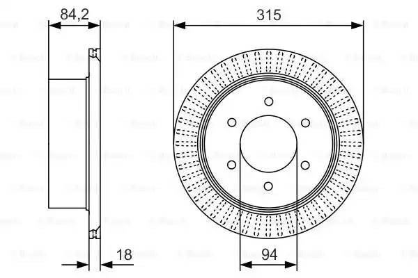 Диск тормозной MITSUBISHI Pajero (08-14) (2.5/3.0) задний (1шт.) BOSCH 0 986 479 C32 BOSCH