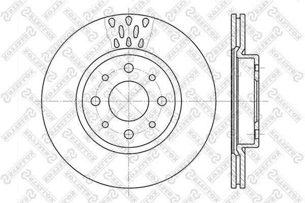 диск тормозной передний!\Alfa Romeo 145-155, Fiat Brava 1.6-2.0 92> 6020-9921V-SX STELLOX