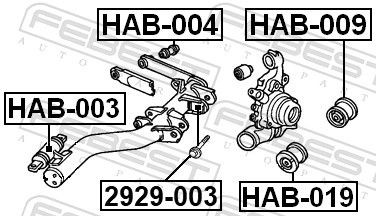 Болт с эксцентриком подходит для HONDA CIVIC EU/EP/ES 2001-2006 2929-003 2929-003 FEBEST