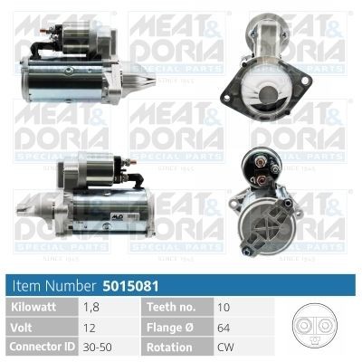 Стартер OPEL Corsa C,Meriva (1.3 CDTI) MEAT&DORIA 5015081 MEAT DORIA
