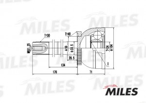 ШРУС наружный TOYOTA LAND CRUISER 80 4.2D/4.5 90-97 (с ABS) (GKN 303318) GA20491 GA20491 MILES