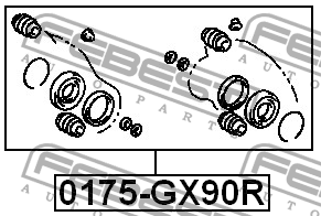 Ремкомплект задн суппорта TOYOTA MARK II 92-00 0175-GX90R 0175-GX90R FEBEST