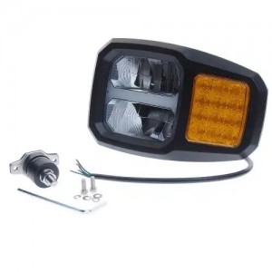 Фара ближний/дальний 12/24V с габаритом и указ.поворота светод.левая со жгутом и 37012025 MEGA POWER