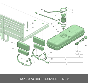 Насос топливный УАЗ-3741 дв.УМЗ-4213,ЗМЗ-409 электрический погружной в сборе (ОА 374100113902001 UAZ UAZ